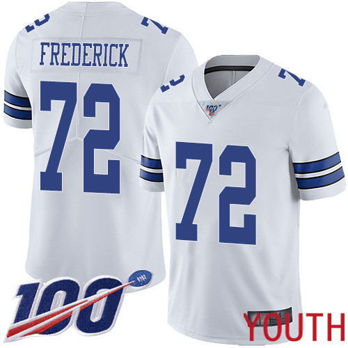 Youth Dallas Cowboys Limited White Travis Frederick Road #72 100th Season Vapor Untouchable NFL Jersey